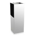 Kwadratowa donica wysoka lustrzana ze stali nierdzewnej Inox 30x30x80 - Polnix