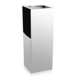 Kwadratowa donica wysoka lustrzana ze stali nierdzewnej Inox 30x30x80 - Polnix