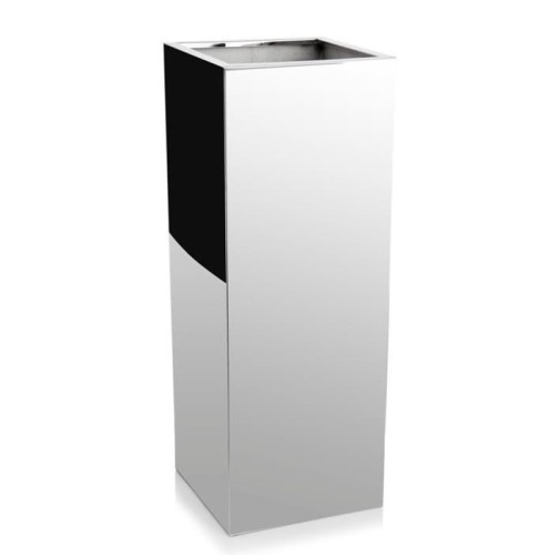 Kwadratowa donica wysoka lustrzana ze stali nierdzewnej Inox 30x30x80 - Polnix