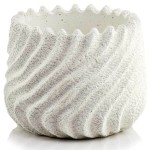 Osłonka ceramiczna z wypukłym organicznym wzorem Ø17, biała - Polnix