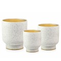 Donice na nodze, kremowe terrazzo mat, 3 szt - Polnix
