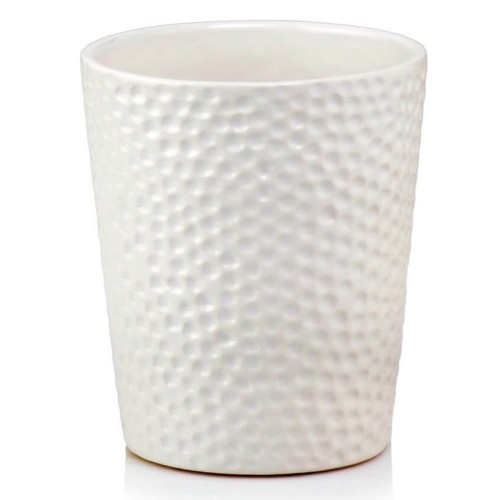 Ceramiczna osłonka na storczyka z wgniatanym wzorem Ø13, biała - Polnix