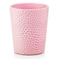 Ceramiczna osłonka na storczyka z wgniatanym wzorem Ø13, różowa - Polnix