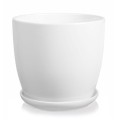 Doniczka ceramiczna z podstawką Ø20, biała - Polnix