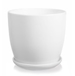 Doniczka ceramiczna z podstawką Ø20, biała - Polnix