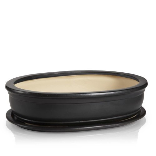 Doniczka do bonsai 19x13, czarna mat - Polnix