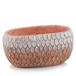 Owalna ceramiczna doniczka z wypukłym wzorem - Polnix