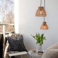 Lampa wisząca na balkon i taras rattanowa Sarah Outdoor Ø27, IP44 - PR Home