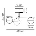 Lampa sufitowa kule Contina, złota - Nordlux
