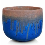 Ręcznie wykonana donica ogrodowa ceramiczna Ø49, kobalt brąz - Polnix