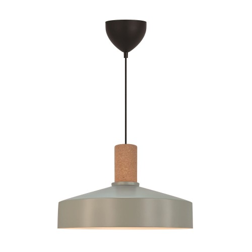 Nowoczesna lampa wisząca z oprawą z korka Elvas, zielona - Nordlux