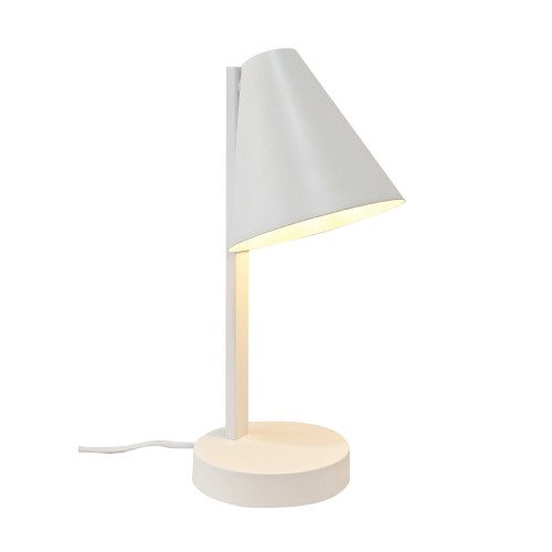 Prosta lampka stołowa z portem USB Wilmer, biała - Nordlux
