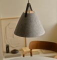 Designerska lampa wisząca Strap 36, filc, szara - DFTP by Nordlux