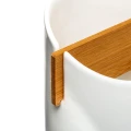 Biały pojemnik na przybory kuchenne z dwiema przegródkami, ceramiczny - 5five