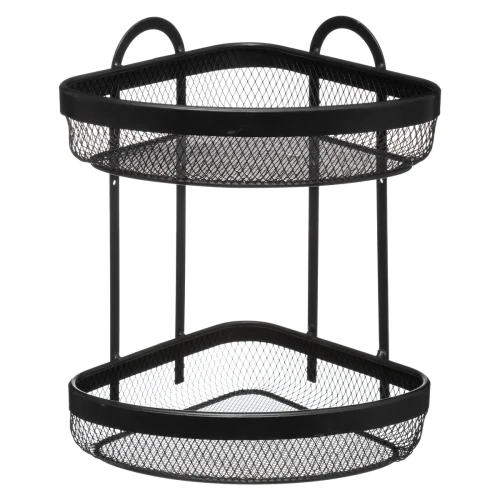 Metalowa półka narożna do kuchni, czarna - 5five