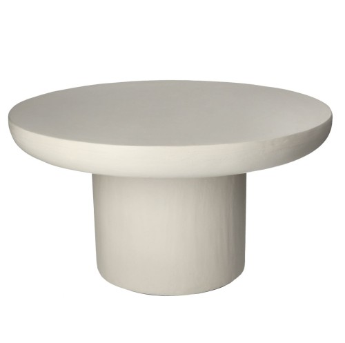 Stolik kawowy na jednej nodze Piastro Ø60, biały off-white - Pomax