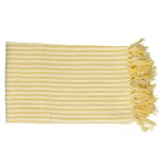 Lniany pled w paski Saint-Tropez 170x130, żółty - Pomax