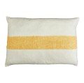 Lniana poduszka z dekoracyjną linią Saint-Tropez 65x45, żółta - Pomax