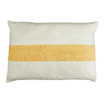 Lniana poduszka z dekoracyjną linią Saint-Tropez 65x45, żółta - Pomax