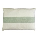 Lniana poduszka z dekoracyjną linią Saint-Tropez 65x45, zielona - Pomax