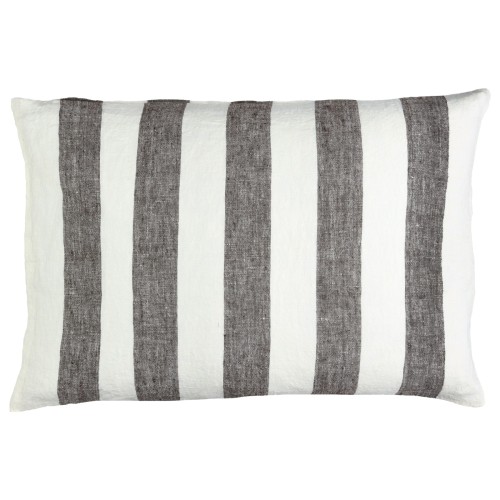 Poduszka w paski z lnu Cirque Magique 70x50, brown - Pomax