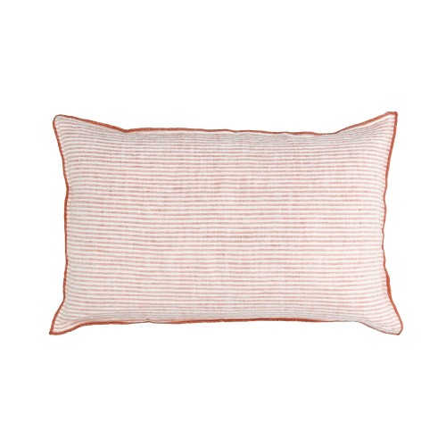 Poduszka w drobne paski z lnu Cirque Magique 50x30, peach - Pomax