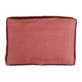 Lniana poduszka dekoracyjna z welurowymi bokami Alpha Borders 60x40, malinowa - Pomax
