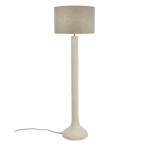 Lampa podłogowa Eivissa z papier-mâché i lnu - Pomax