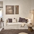 Lampa podłogowa Eivissa z papier-mâché i lnu - Pomax