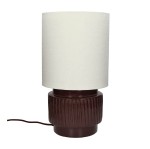 Lampa stołowa z lnianym kloszem Cordoba 44, brąz - Pomax