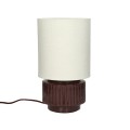 Lampa stołowa z lnianym kloszem Cordoba 31, brąz - Pomax