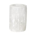 Świecznik na podgrzewacze z kamienia selenit Selena Ø8 biały - Pomax