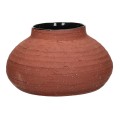 Płaski wazon z szorstką ziarnistą fakturą Batu 27, terakota - Pomax