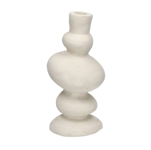 Świecznik na świecę stołową z papier-maché Apilar 29, złamana biel - Pomax