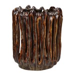 Duży świecznik z kamionki Terra 28, bursztynowy - Pomax