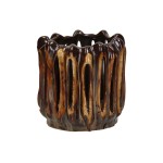 Świecznik z kamionki Terra 16, bursztynowy - Pomax