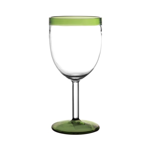 Kieliszki do wina ze szkła borokrzemowego z paskiem Tarifa, zielone, 6-pak -  Pomax