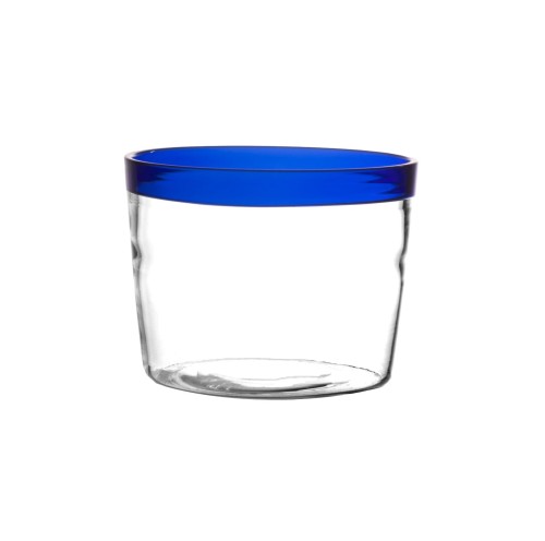 Niskie szklanki ze szkła borokrzemowego z paskiem Tarifa 200 ml, niebieskie, 6-pak - Pomax