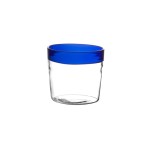 Małe szklanki ze szkła borokrzemowego z paskiem Tarifa 100 ml, niebieskie, 6-pak - Pomax