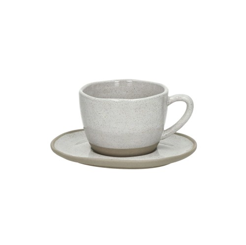 Filiżanka ze spodkiem Primeval 100 ml, jasnoszary, 4 szt - Pomax