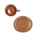 Filiżanka ze spodkiem Primeval 220 ml, terracotta, 4 szt - Pomax