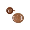 Filiżanka ze spodkiem Primeval 100 ml, terracotta, 4 szt - Pomax