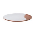 Talerze deserowe porcelanowe Mariage białe terracotta, 4 szt - Pomax