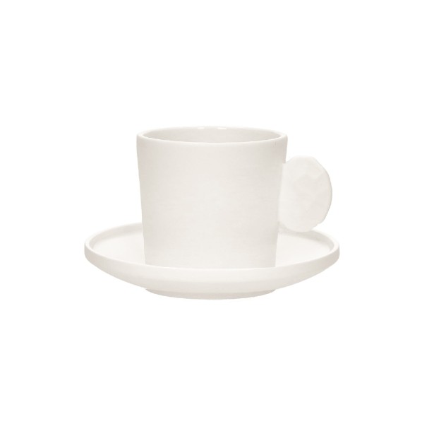 Filiżanki ze spodkiem porcelanowe Leggero 200 ml białe, 4 szt - Pomax