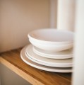 Talerze obiadowe z rantem porcelanowe Leggero białe, 4 szt - Pomax