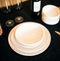 Talerze obiadowe z rantem porcelanowe Leggero białe, 4 szt - Pomax