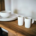 Talerze deserowe z rantem porcelanowe Leggero białe, 4 szt - Pomax