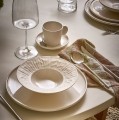 Talerze obiadowe z rantem porcelanowe Leggero białe, 4 szt - Pomax