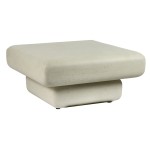 Stolik kawowy z włóknocementu Makura, biały off-white - Pomax