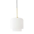 Szklana lampa wisząca Megumi Ø18, opal mosiądz - PLEASE WAIT to be SEATED